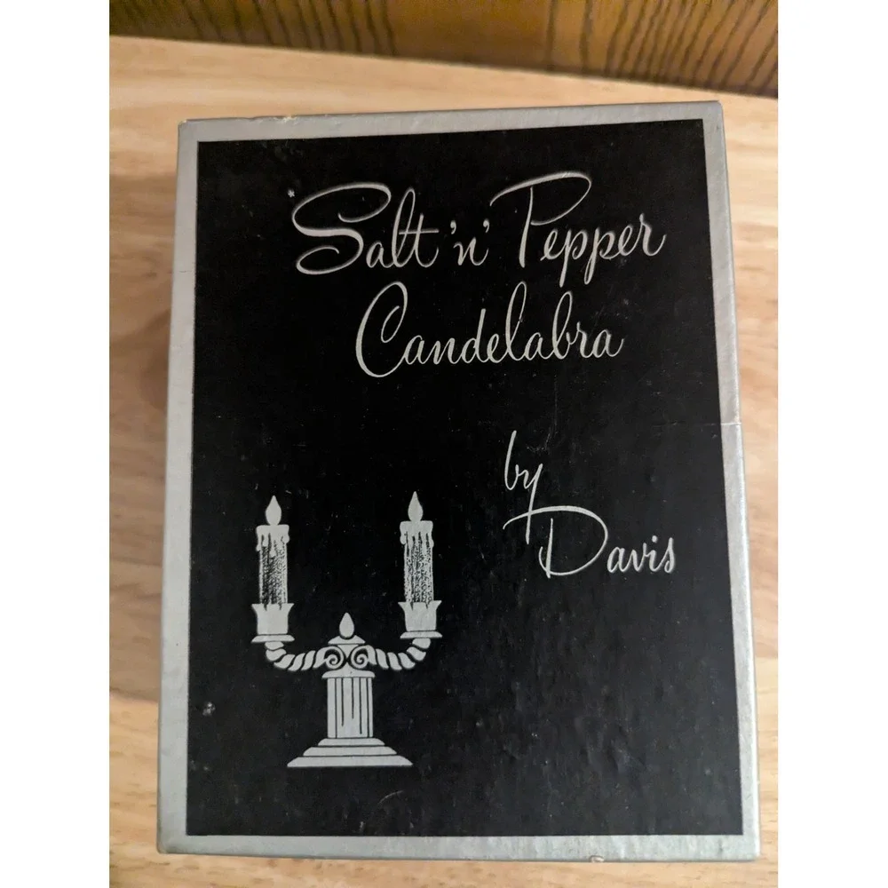 VTG Halloween Salt n Pepper Candelabra Whimsy Goth by Davis w/ Box Unused